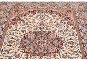 Tappeto Isfahan Medaglione Floreale Avorio Rosso Scuro 135x196 Cm