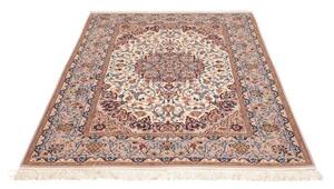Tappeto Isfahan Medaglione Floreale Avorio Rosso Scuro 135x196 Cm