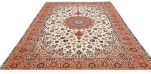 Tappeto Tabriz 50 Raj Medaglione Floreale Avorio Corallo 202x307 Cm