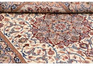 Tappeto Isfahan Medaglione Floreale Avorio Rosso Scuro 135x196 Cm