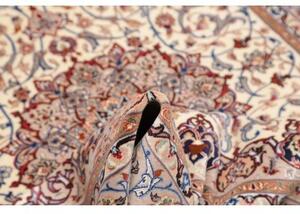 Tappeto Isfahan Medaglione Floreale Avorio Rosso Scuro 135x196 Cm
