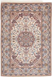 Tappeto Isfahan Medaglione Floreale Avorio Rosso Scuro 135x196 Cm