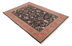 Tappeto Ilaam Floreale Blu Scuro Corallo 140x209 Cm