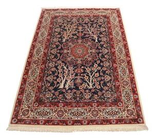 Tappeto Ilaam Medaglione Floreale Blu Scuro Rosso 104x160 Cm