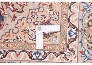 Tappeto Isfahan Medaglione Floreale Avorio Rosso Scuro 135x196 Cm
