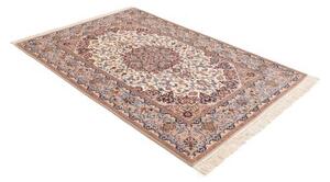 Tappeto Isfahan Medaglione Floreale Avorio Rosso Scuro 135x196 Cm