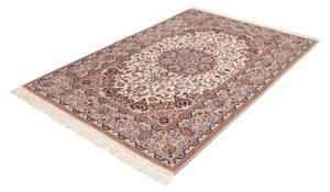 Tappeto Isfahan Medaglione Floreale Avorio Rosso Scuro 135x196 Cm
