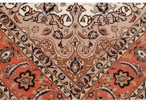 Tappeto Tabriz 50 Raj Medaglione Floreale Avorio Corallo 202x307 Cm