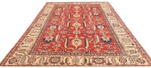 Tappeto Kazak Fine Stilizzato Rosso Mattone Avorio 248x322 Cm
