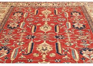 Tappeto Kazak Fine Stilizzato Rosso Mattone Avorio 248x322 Cm