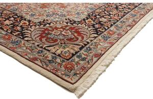 Tappeto Rawar Sherkat Medaglione Floreale Avorio Blu Scuro 291x403 Cm