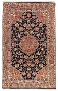 Tappeto Ilaam Medaglione Floreale Nero Rosa 138x228 Cm