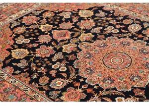 Tappeto Ilaam Medaglione Floreale Nero Rosa 138x228 Cm