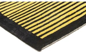 Tappeto Kathmandu Geometrico Giallo Senape Nero 90x160 Cm