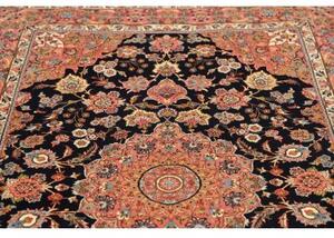 Tappeto Ilaam Medaglione Floreale Nero Rosa 138x228 Cm