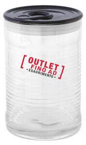 Barattolo in Vetro Borosilicato Con Guarnizione Al Silicone Dimensioni 0.8x h 16,5 cm �1000 ml con colore Nero trasparente