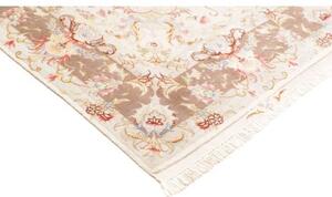 Tappeto Tabriz 50 Raj Medaglione Floreale Avorio Tortora 149x214 Cm