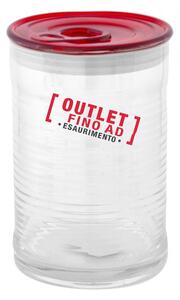 Barattolo in Vetro Borosilicato Con Guarnizione Al Silicone Dimensioni 0.8x h 16,5 cm �1000 ml con colore Rosso trasparente