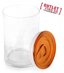 Barattolo in Vetro Borosilicato Con Guarnizione Al Silicone Dimensioni 0.8x h 16,5 cm �1000 ml con colore Arancio trasparente