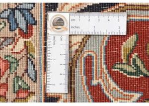Tappeto Rawar Sherkat Medaglione Floreale Avorio Blu Scuro 291x403 Cm