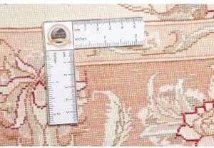 Tappeto Tabriz 70 Raj Medaglione Floreale Avorio Pesca Corsia 85x324 Cm