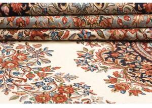 Tappeto Rawar Sherkat Medaglione Floreale Avorio Blu Scuro 291x403 Cm