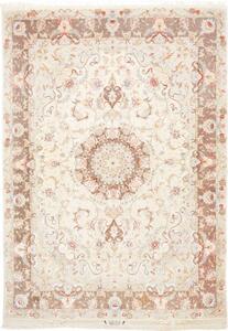 Tappeto Tabriz 50 Raj Medaglione Floreale Avorio Tortora 149x214 Cm