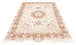 Tappeto Tabriz 50 Raj Medaglione Floreale Avorio Tortora 149x214 Cm