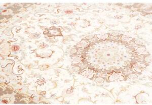 Tappeto Tabriz 50 Raj Medaglione Floreale Avorio Tortora 149x214 Cm