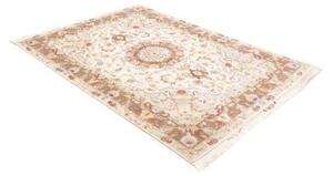 Tappeto Tabriz 50 Raj Medaglione Floreale Avorio Tortora 149x214 Cm