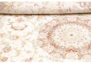 Tappeto Tabriz 50 Raj Medaglione Floreale Avorio Tortora 149x214 Cm