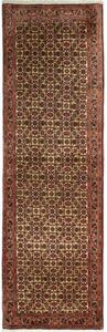 Tappeto Bidjar Floreale Beige Rosso Mattone Corsia 65x211 Cm