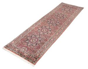 Tappeto Bidjar Medaglione Floreale Rosso Ruggine Blu Scuro Corsia 66x210 Cm