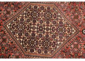 Tappeto Bidjar Stilizzato Rosso Antico Avorio Corsia 74x221 Cm