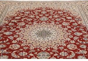 Tappeto Nain 9la Medaglione Floreale Rosso Avorio 255x335 Cm