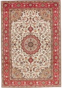 Tappeto Tabriz 50 Raj Medaglione Floreale Avorio Rosso 208x302 Cm