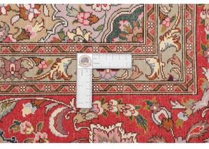 Tappeto Tabriz 50 Raj Medaglione Floreale Avorio Rosso 208x302 Cm