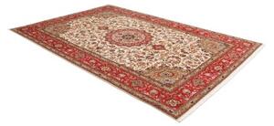 Tappeto Tabriz 50 Raj Medaglione Floreale Avorio Rosso 208x302 Cm