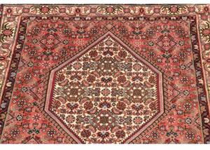 Tappeto Bidjar Stilizzato Rosa Antico Avorio Corsia 80x215 Cm