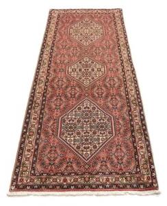 Tappeto Bidjar Stilizzato Rosa Antico Avorio Corsia 80x215 Cm