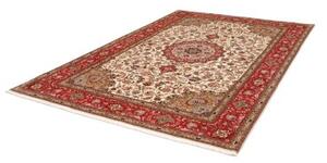 Tappeto Tabriz 50 Raj Medaglione Floreale Avorio Rosso 208x302 Cm