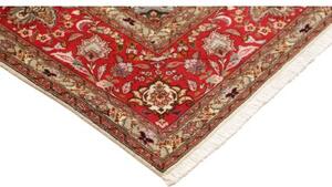 Tappeto Tabriz 50 Raj Medaglione Floreale Avorio Rosso 208x302 Cm