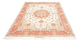 Tappeto Tabriz 70 Raj Medaglione Floreale Avorio Corallo 155x213 Cm