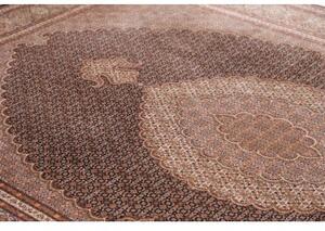 Tappeto Tabriz 50 Raj Mahi Medaglione Floreale Marrone Scuro Beige 207x302 Cm