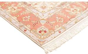 Tappeto Tabriz 70 Raj Medaglione Floreale Avorio Corallo 155x213 Cm