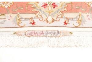 Tappeto Tabriz 70 Raj Medaglione Floreale Avorio Corallo 155x213 Cm