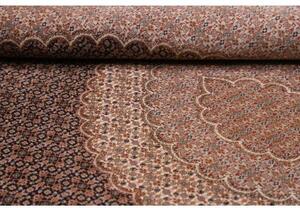 Tappeto Tabriz 50 Raj Mahi Medaglione Floreale Marrone Scuro Beige 207x302 Cm