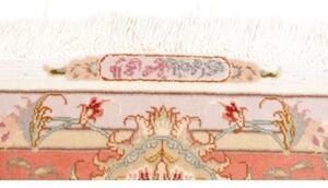 Tappeto Tabriz 70 Raj Medaglione Floreale Avorio Corallo 155x213 Cm