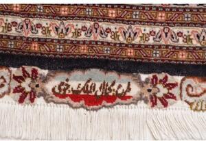 Tappeto Tabriz 50 Raj Mahi Medaglione Floreale Marrone Scuro Beige 207x302 Cm