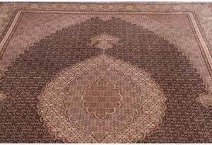 Tappeto Tabriz 50 Raj Mahi Medaglione Floreale Marrone Scuro Beige 207x302 Cm